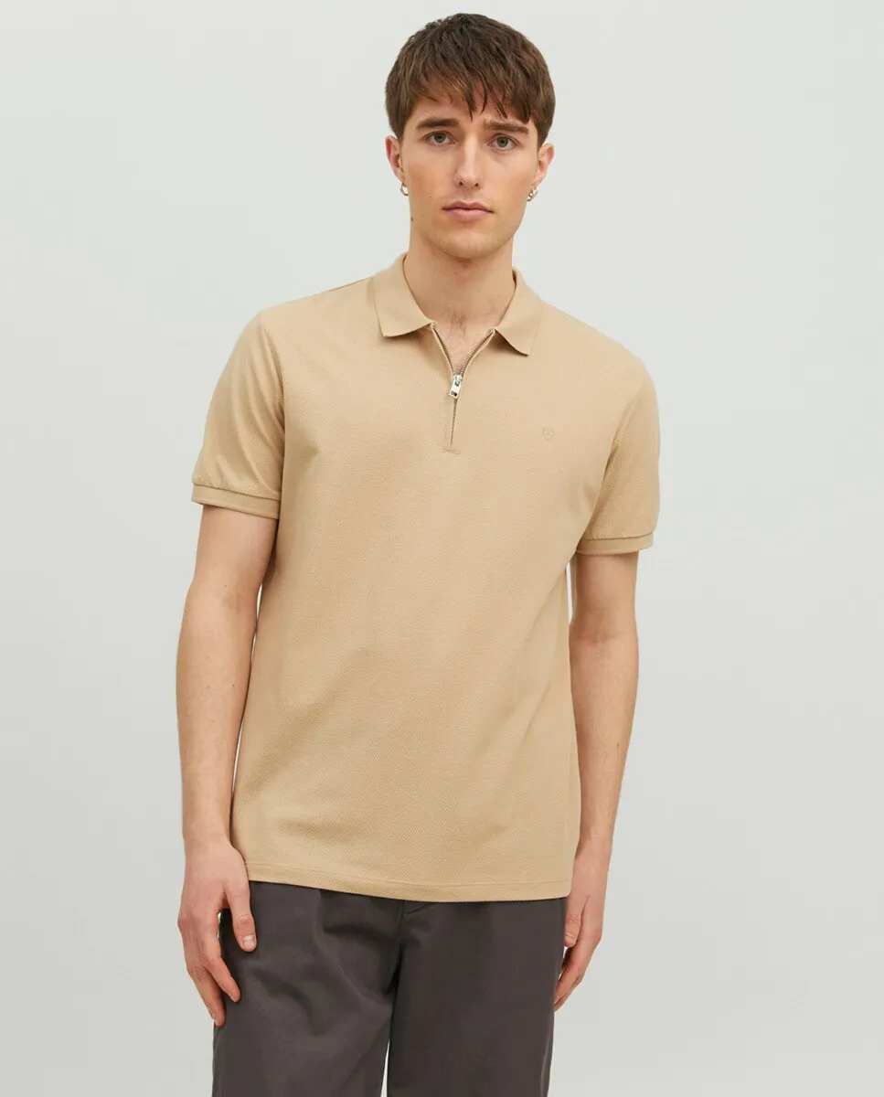 

Мужская однотонная рубашка-поло с короткими рукавами Jack & Jones, серый