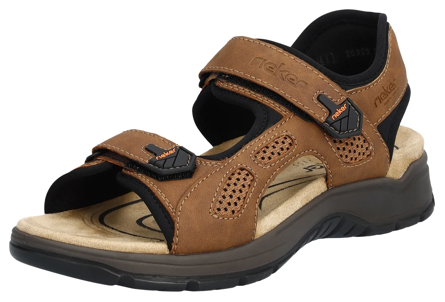 

Трекинговые сандалии Rieker, летняя обувь, уличные сандалии, сандалии для отдыха, с застежками-липучками, черный