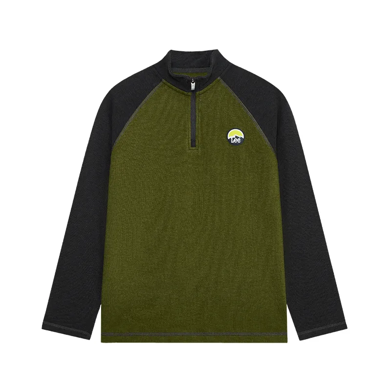 Футболка для школьников с полуводолазкой утолщенная Lee, Army Green