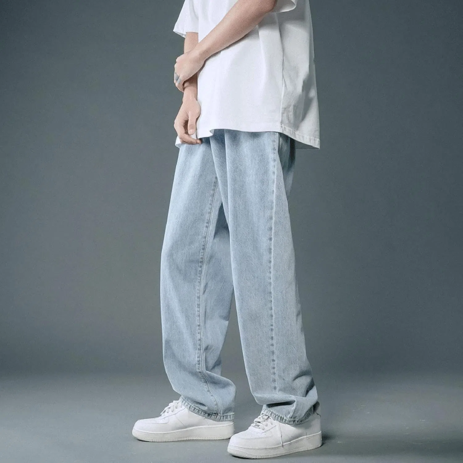 Джинсы свободные, Hip Hop, с карманами, синие — фото 3