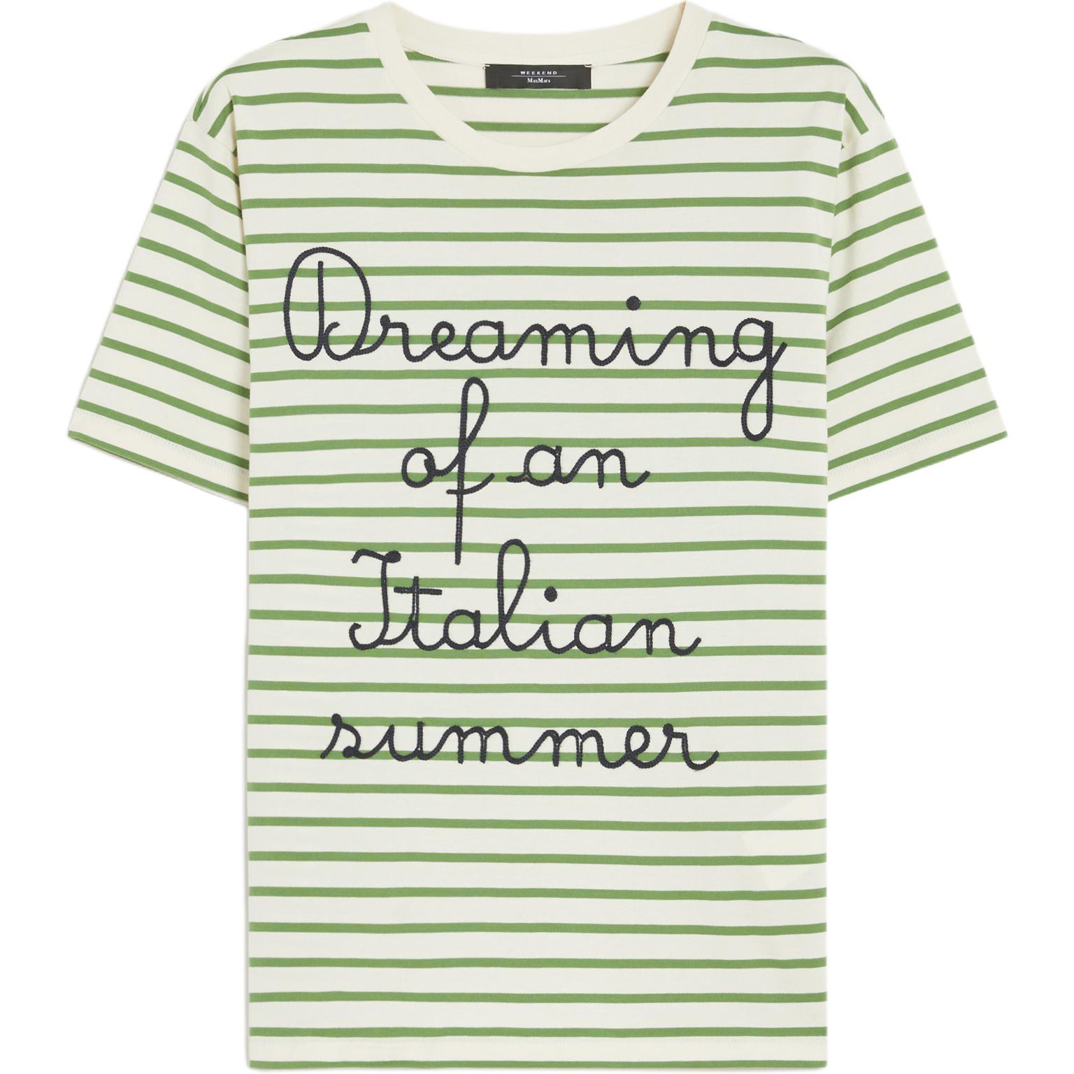 

Футболка Weekend Max Mara в полоску с круглым вырезом WEEKEND MaxMara, зеленый