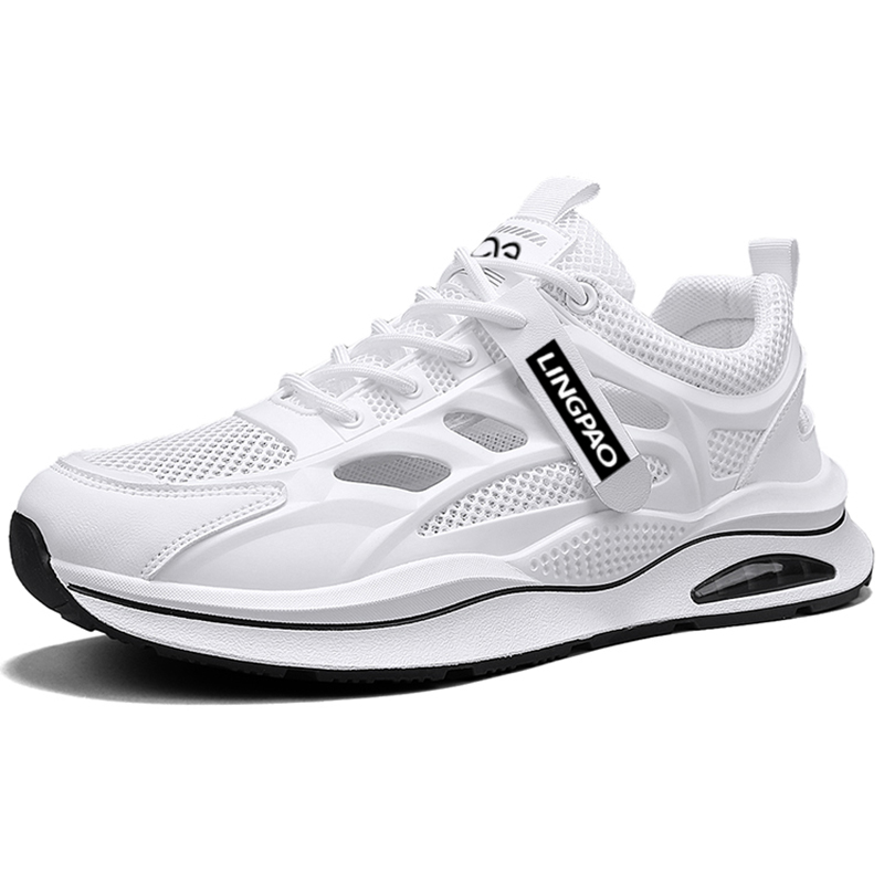 

LINGPAO Мужские белые кеды низкие, цвет White