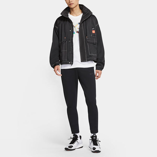 Куртка men's kd swoosh embroidered pattern woven basketball jacket asia edition black Nike, черный — фото 3