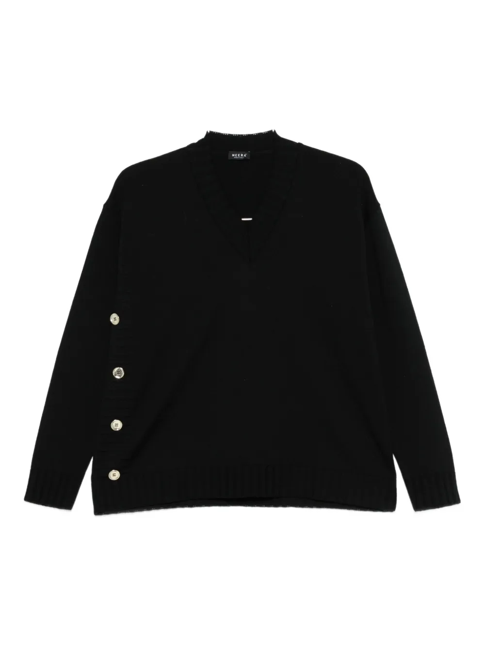 

Вязаный кардиган на пуговицах с V-образным вырезом Neera, черный