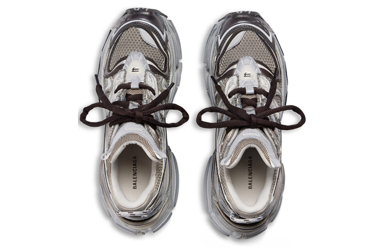 Кроссовки мужские Balenciaga Runner массивные, белый / серебряный — фото 3