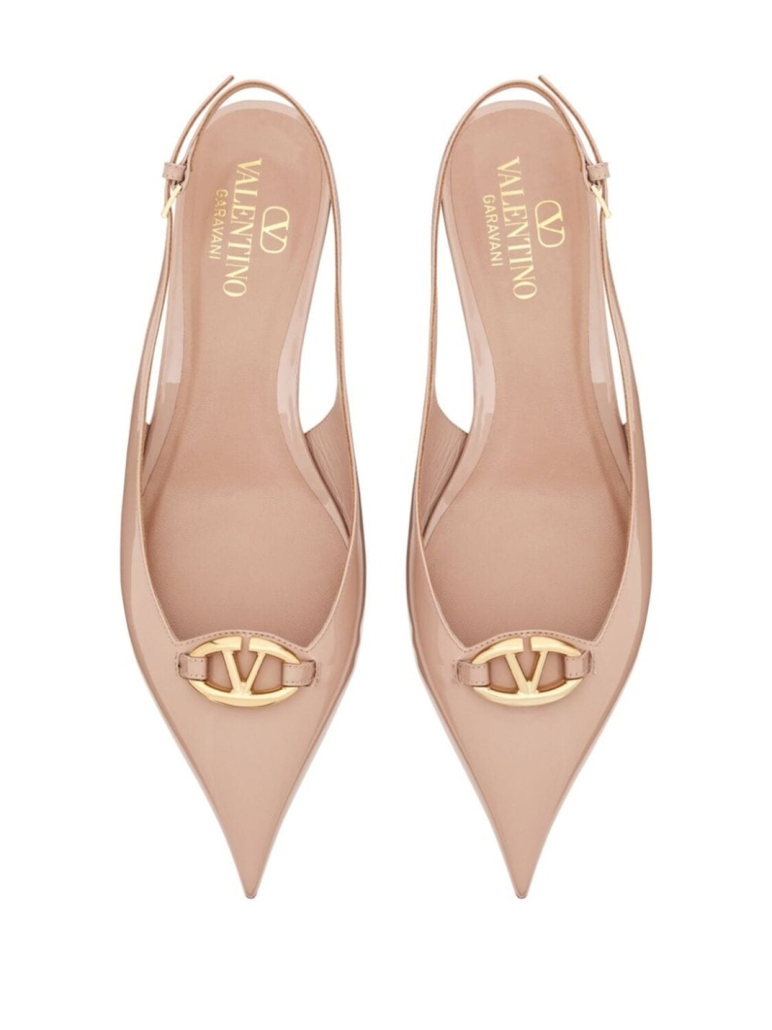 Valentino Garavani туфли-балетки из кожи VLogo Signature с открытой пяткой, розовый — фото 4