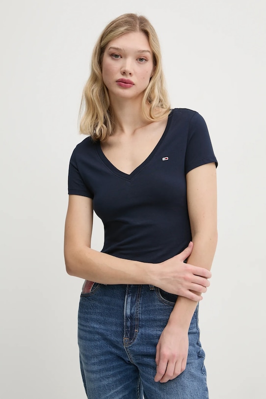 

Хлопковая футболка Tommy Jeans, темно-синий
