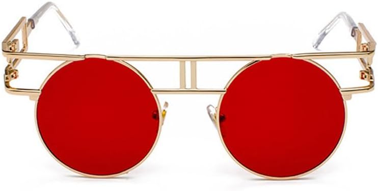 

Круглые солнцезащитные очки из сплава для женщин и мужчин, модные, в крупной оправе, зеркальные, женские, в стиле стимпанк, с защитой от УФ-излучения UV400 TKKTLLT, C20 Gold-red