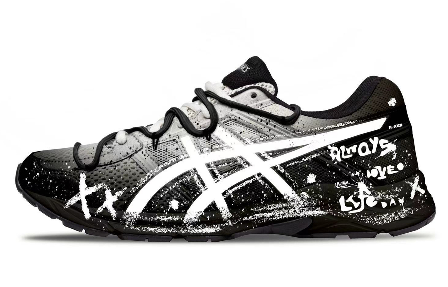 

Мужские кроссовки Gel Contend 4 для бега с амортизацией, дышащие, с широкой колодкой, низкие, ASICS, черный/белый