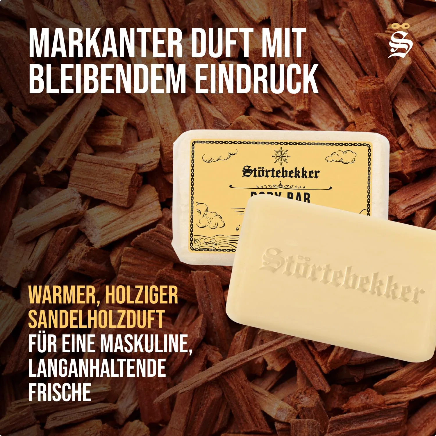 Твердый гель для душа «Sandalwood» от Störtebekker Premium Body Bar, 3 x 120 г Störtebekker Shaving Accessories, 3 X 120 G — фото 4