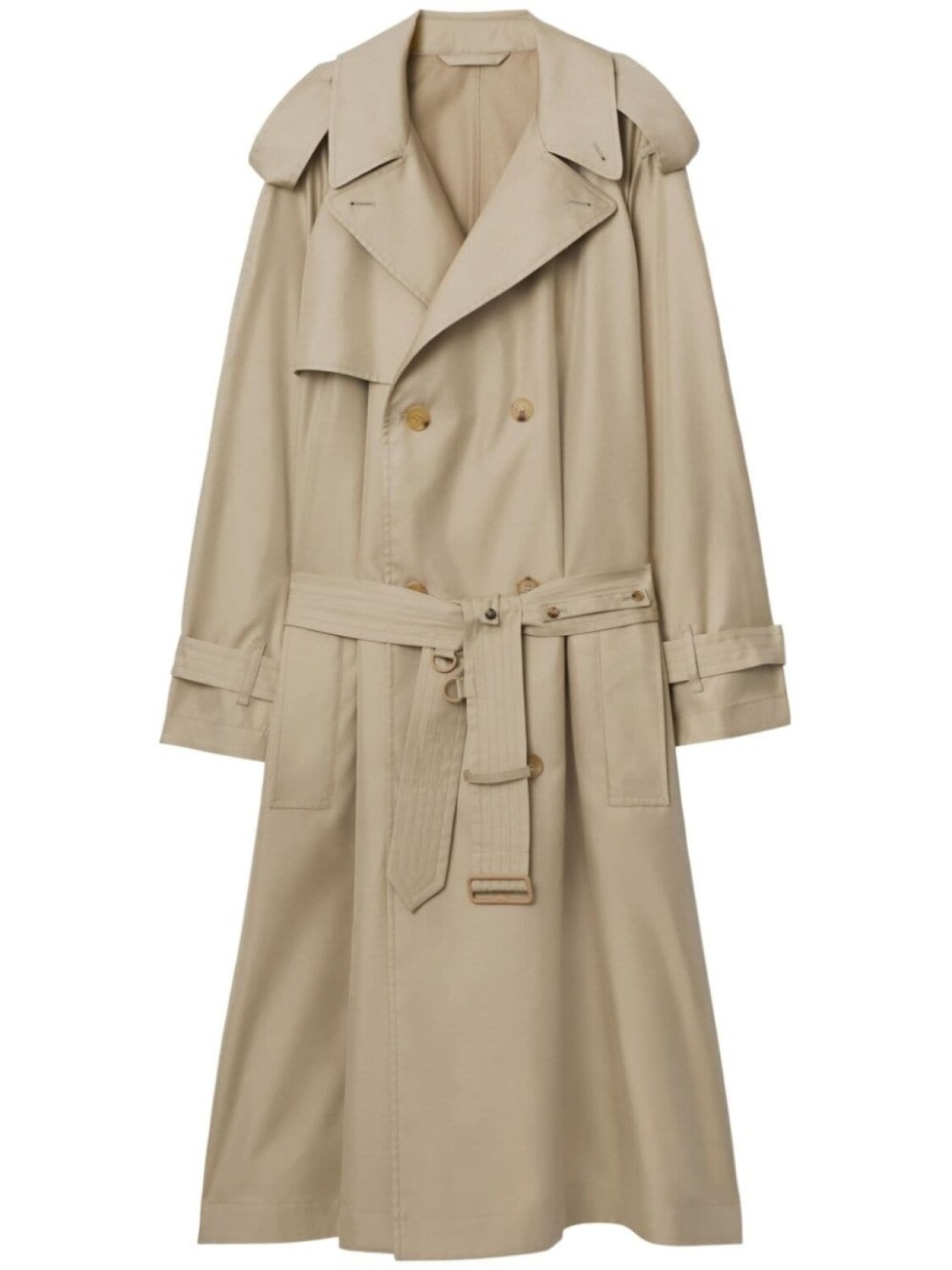 

Burberry двубортный шелковый тренч, нейтральный цвет