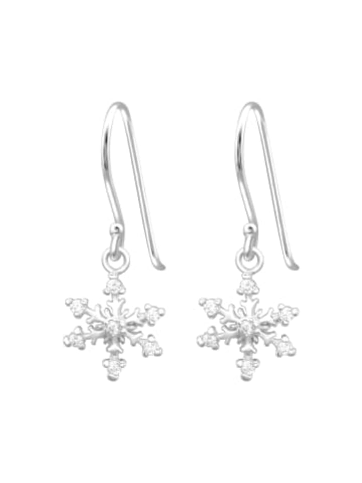 

Alexander York Серьги в виде снежинок с белыми кубическими циркониями в оправе из серебра 925 пробы, комплект из двух сережек