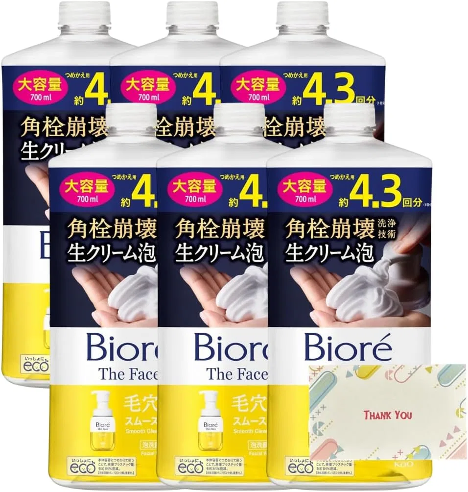 Набор Kunutonn — Гель-пенка для умывания Biore Smooth Clear, 700 мл, набор 6 шт
