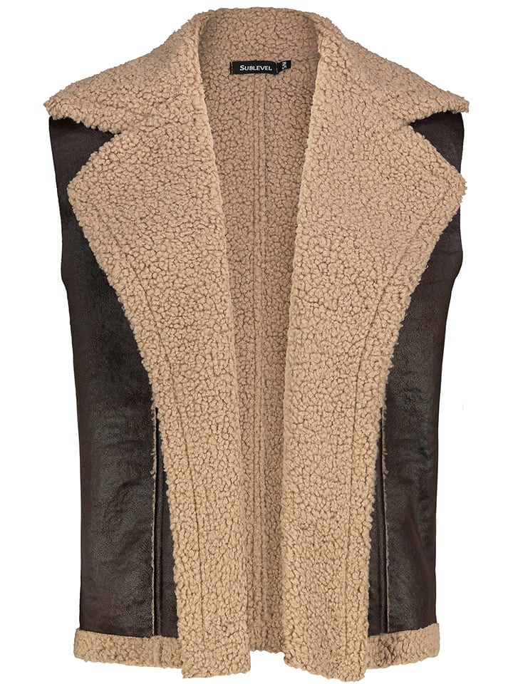 

Sublevel Жилет из искусственной кожи бежево-коричневого цвета