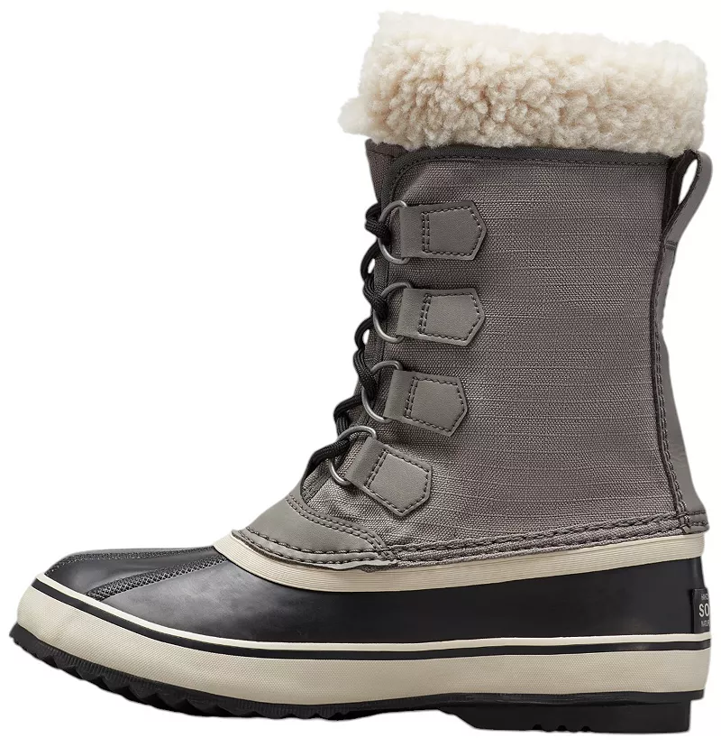 Женские ботинки Sorel Carnival WP текстильные высокие, серо-черный — фото 4