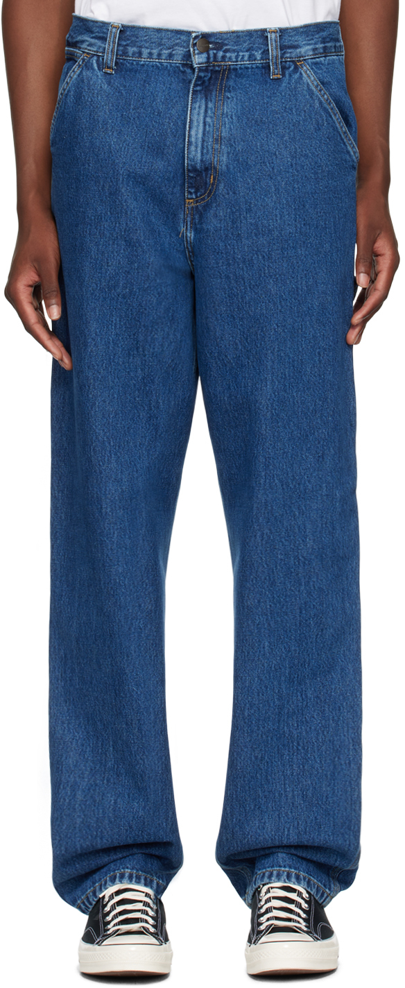 

Джинсы с одним коленом Carhartt Work In Progress, синий