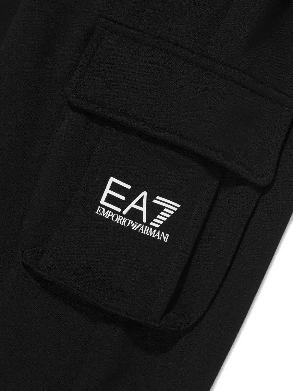 Спортивные брюки с накладными карманами Emporio Armani Kids, черный — фото 4