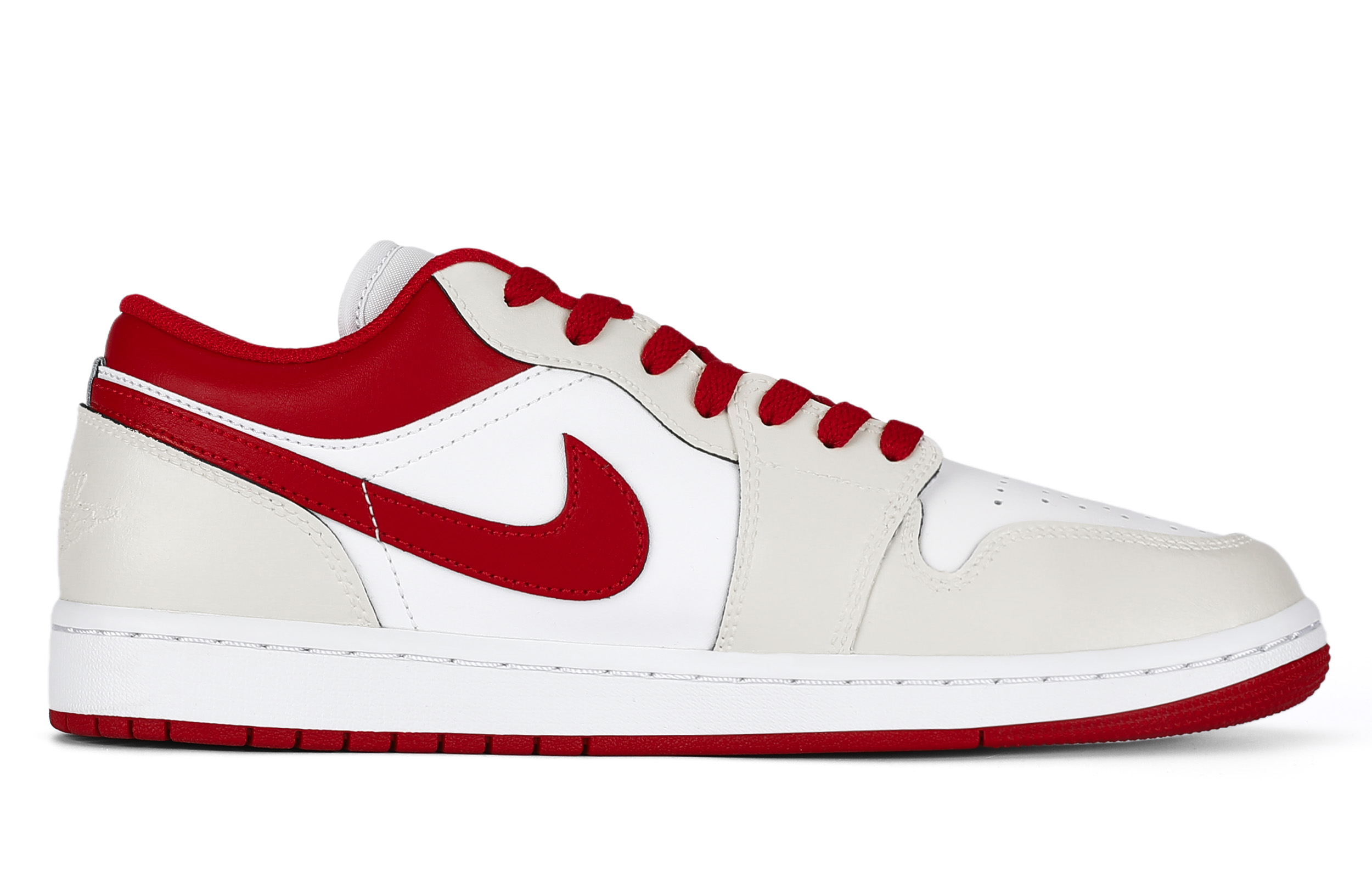 Jordan Air 1 Износостойкие и легкие низкие кеды Vintage Basketball Shoes мужские белые красные — фото 4