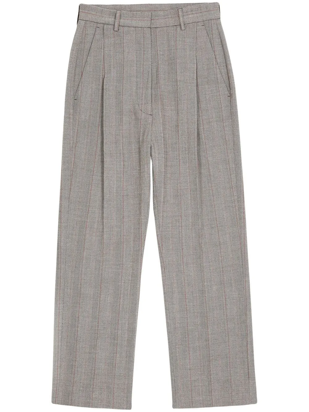 

Укороченные брюки со складками MM6 Maison Margiela, серый
