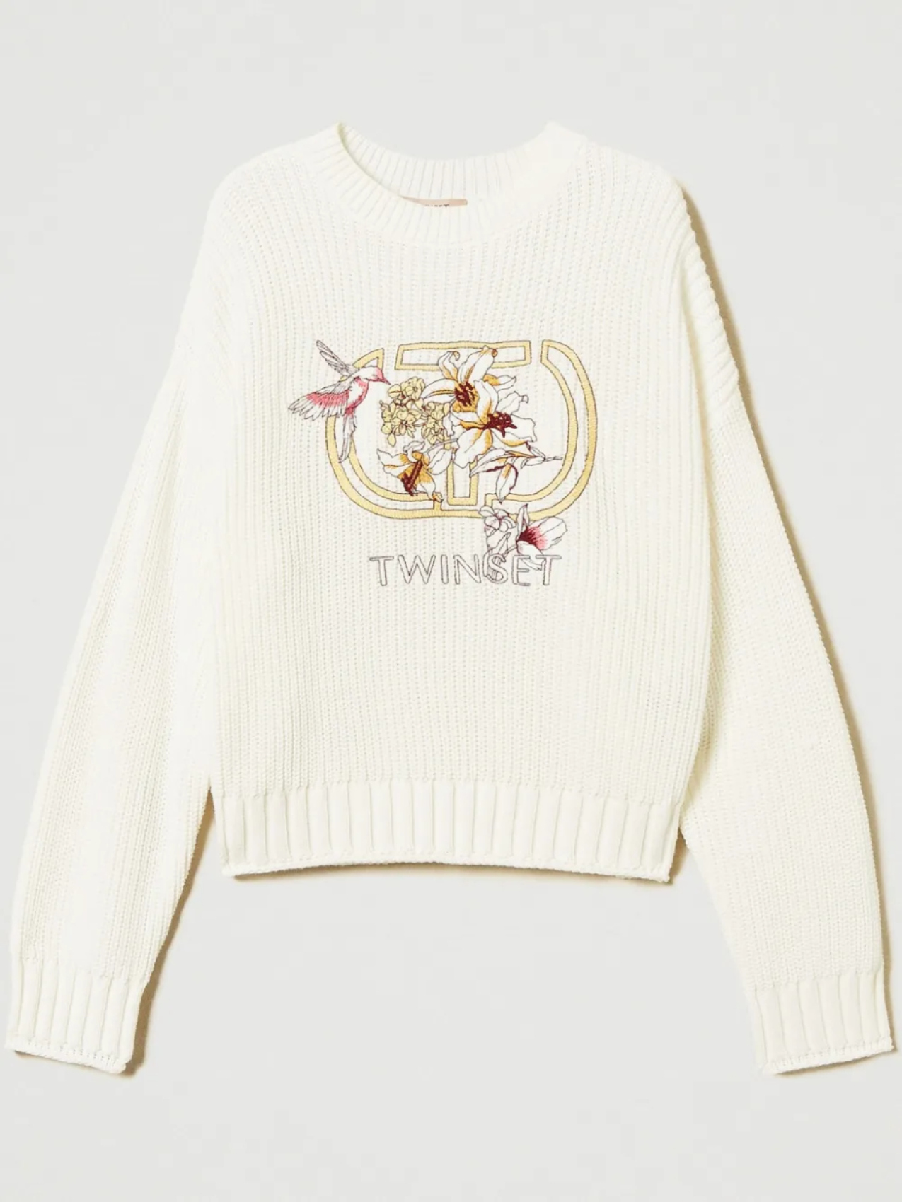 

TWINSET джемпер с вышивкой Oval T, белый