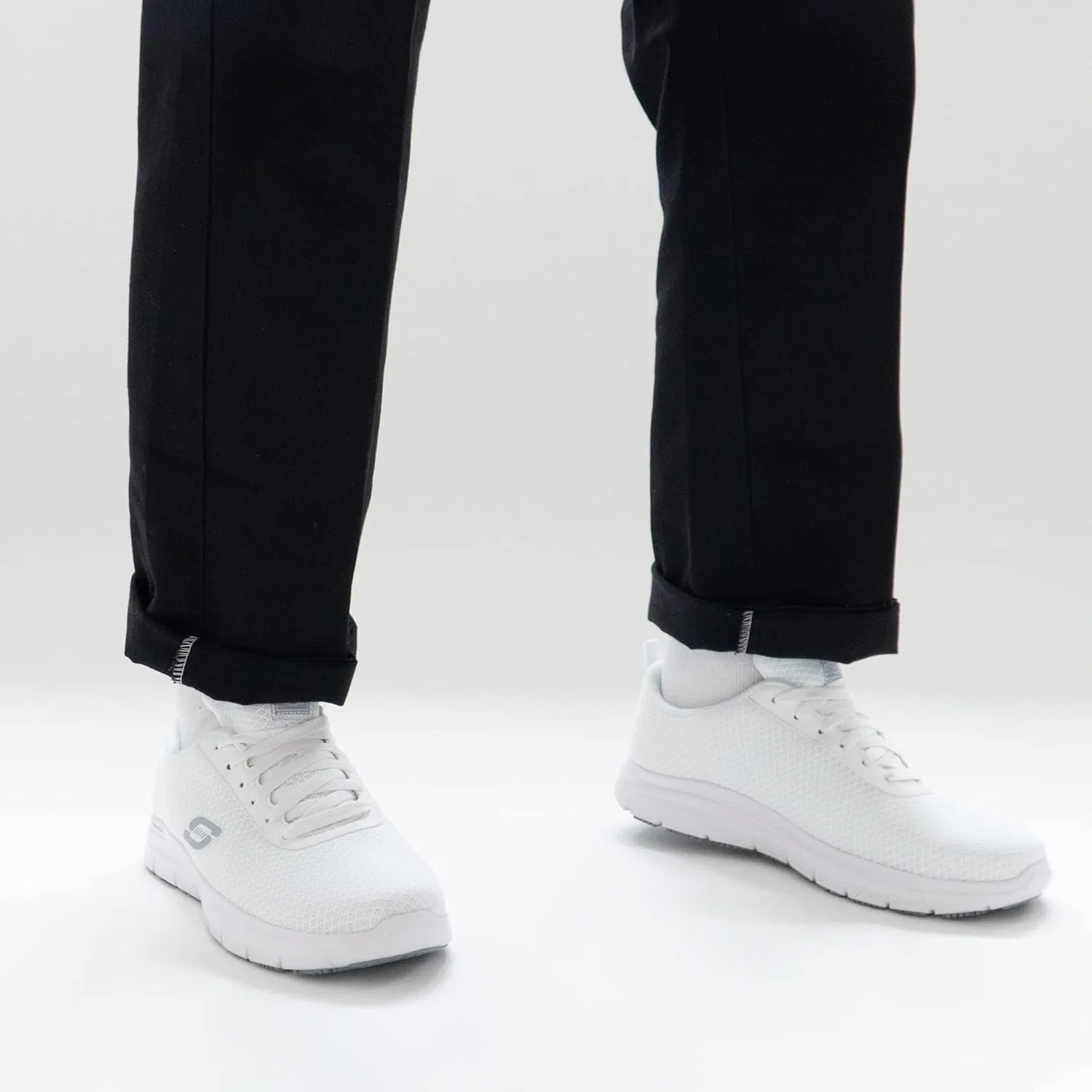 Мужские кроссовки Skechers Flex Advantage Sr Bendon, White Mesh Water And Stain Repellent Treatmen — фото 2