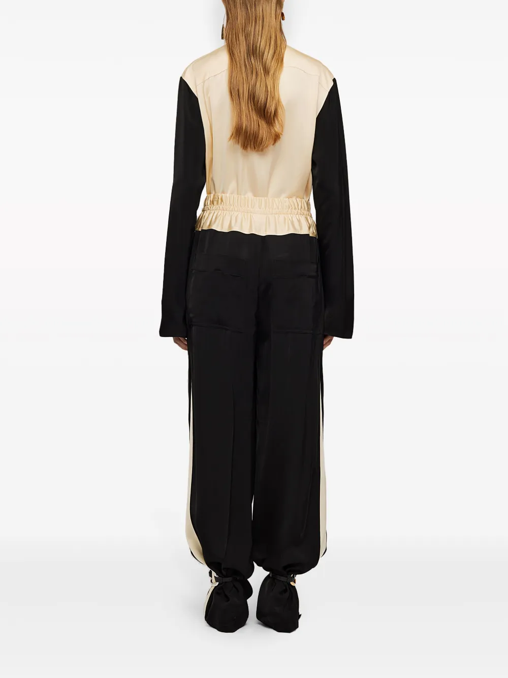 Спортивные брюки прямого кроя с кулиской JIL SANDER, черный — фото 4