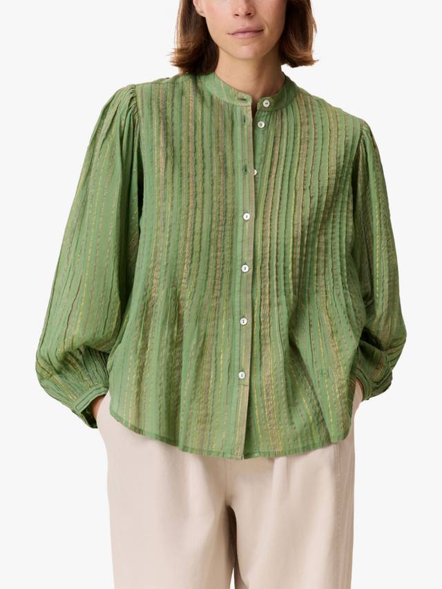 

Блуза Charlie в рубчик из хлопкового микса Leon & Harper, Green