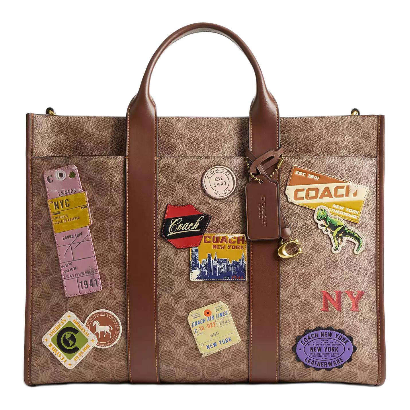 

COACH Сумка тоут Уэсли из холста с телячьей кожей
