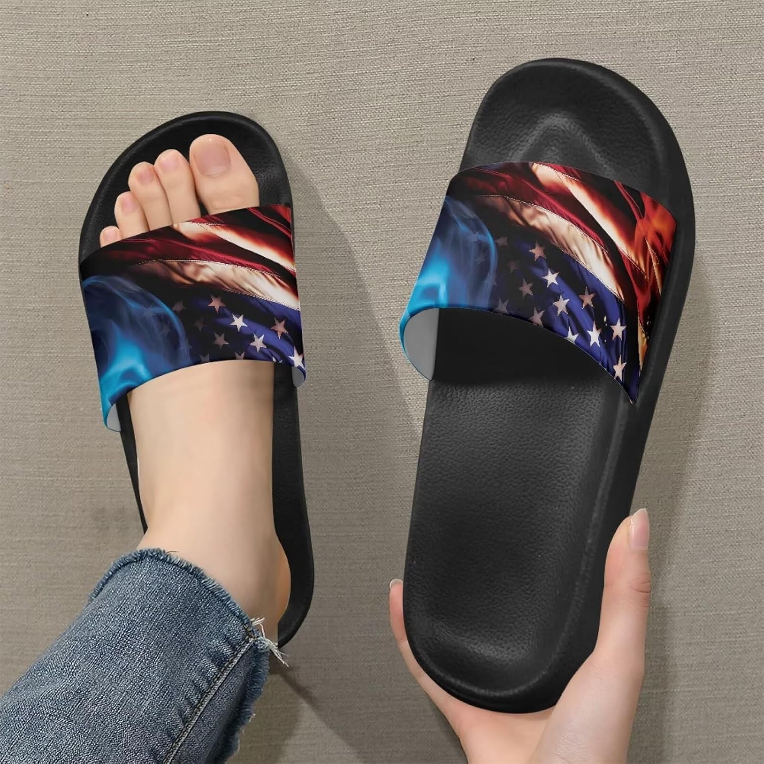 Тапочеки Jrysaedy House Slides, American Flag Smoke — фото 3