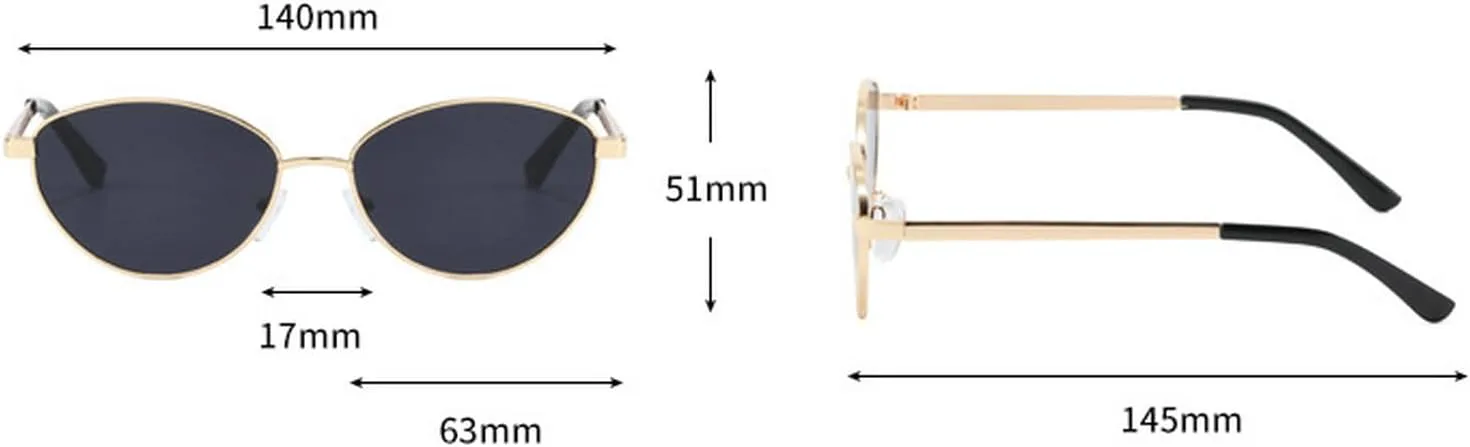 

Ретро круглые металлические женские солнцезащитные очки «кошачий глаз» с защитой от УФ-излучения UV400, модные мужские солнцезащитные очки mincl, Silver Black