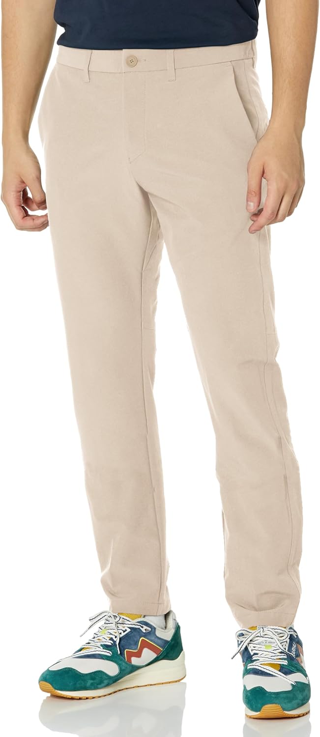 

BOSS Мужские брюки Slim Fit с зауженным низом из технической спортивной ткани, Oxford Tan