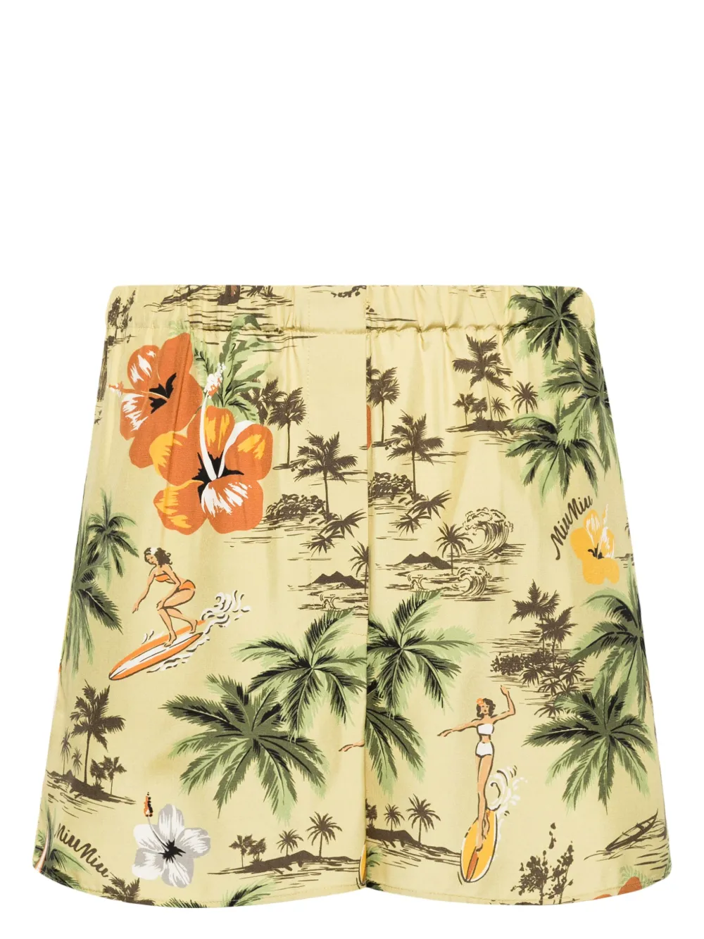 

Пижамные шорты Hawai с принтом MIU MIU, зеленый