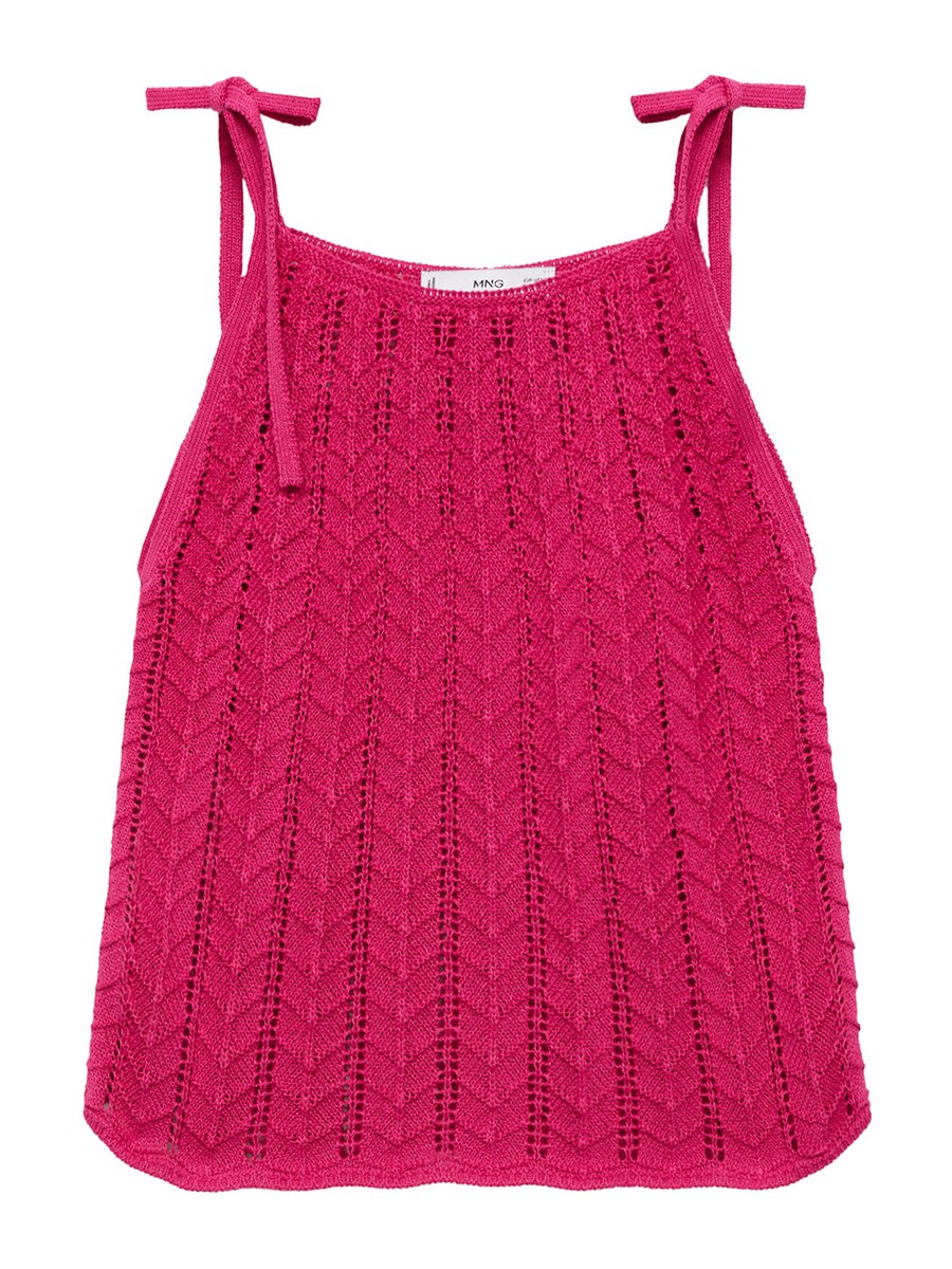 

Вязаный топ MANGO Knitted Top CANARIO, цвет neon pink