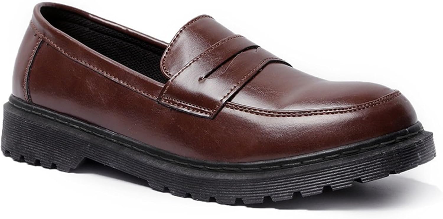 

Мужские слипоны-пенн лоферы: деловая повседневная обувь, удобная нескользкая обувь для вождения Spklyod, коричневый