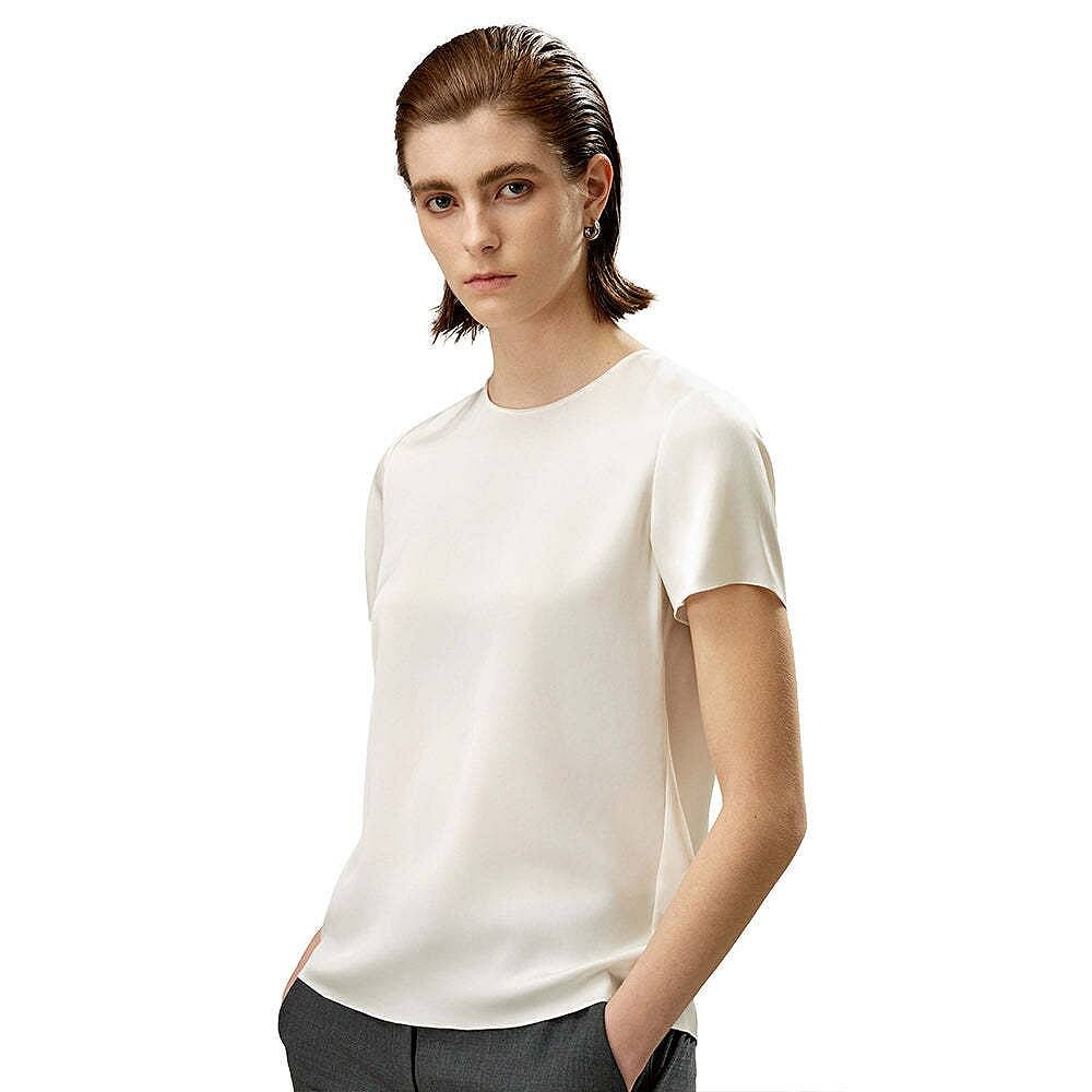 

Базовая шелковая футболка для женщин Lilysilk, цвет Natural White