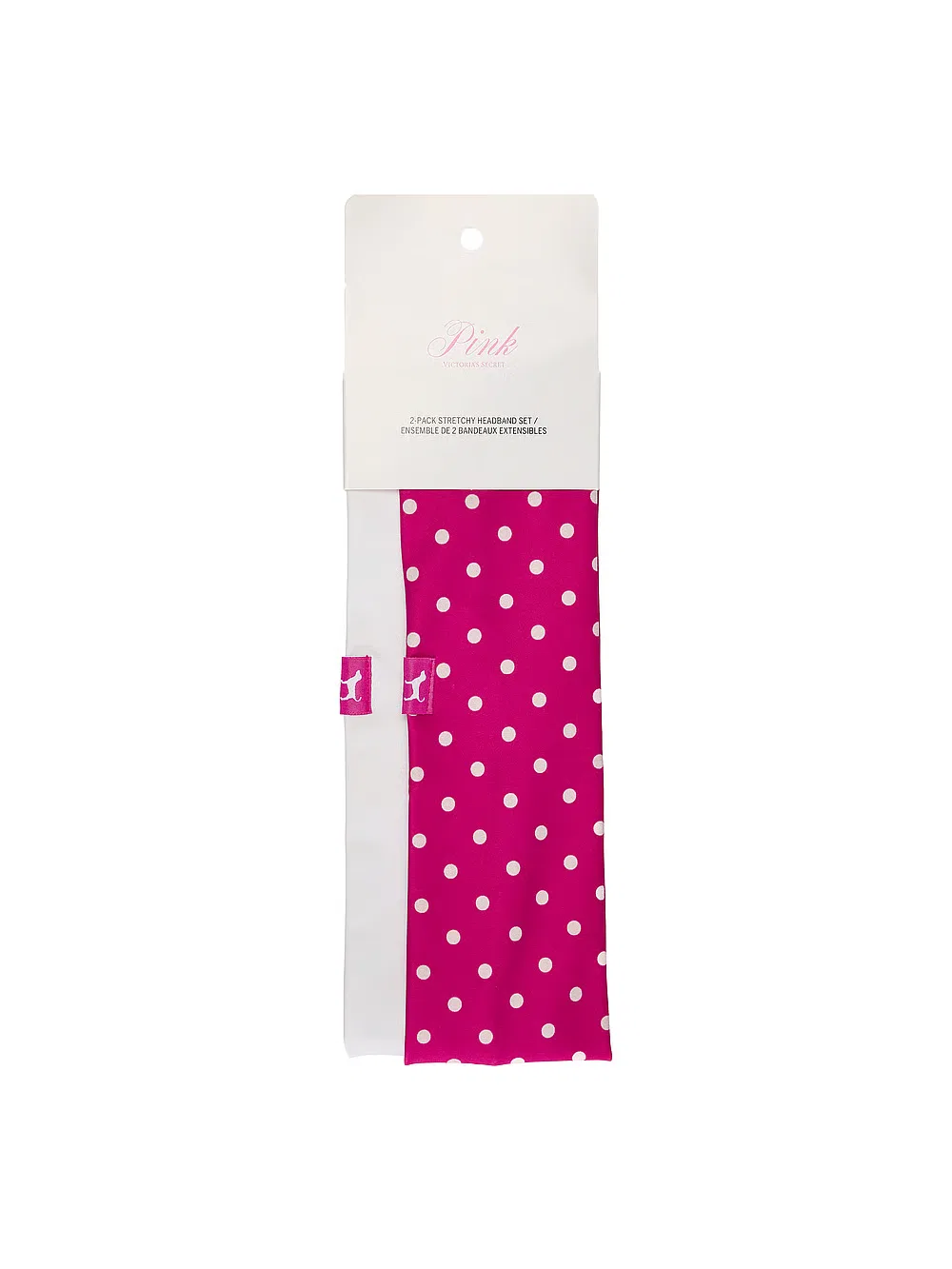 Женский набор повязок на голову PINK, White & Pink Polka Dot