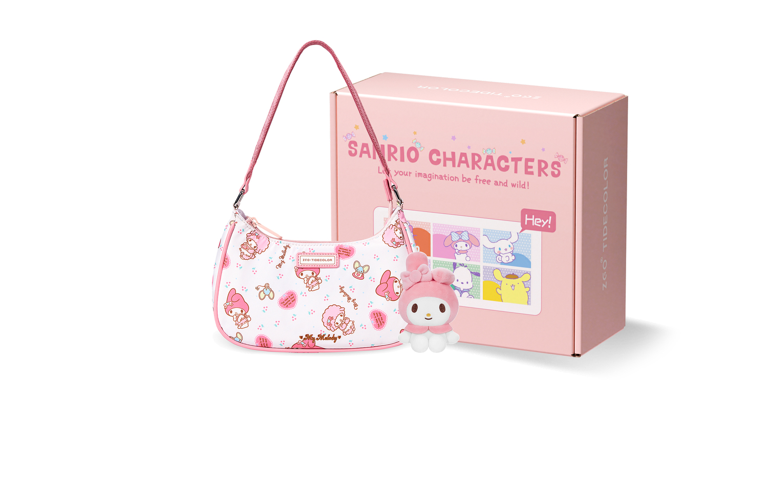 

Санрио Коллаборация Полиэстер Наплечная Сумка, Подмышечная Кроссбоди Обычная Женская Розовая Zgo