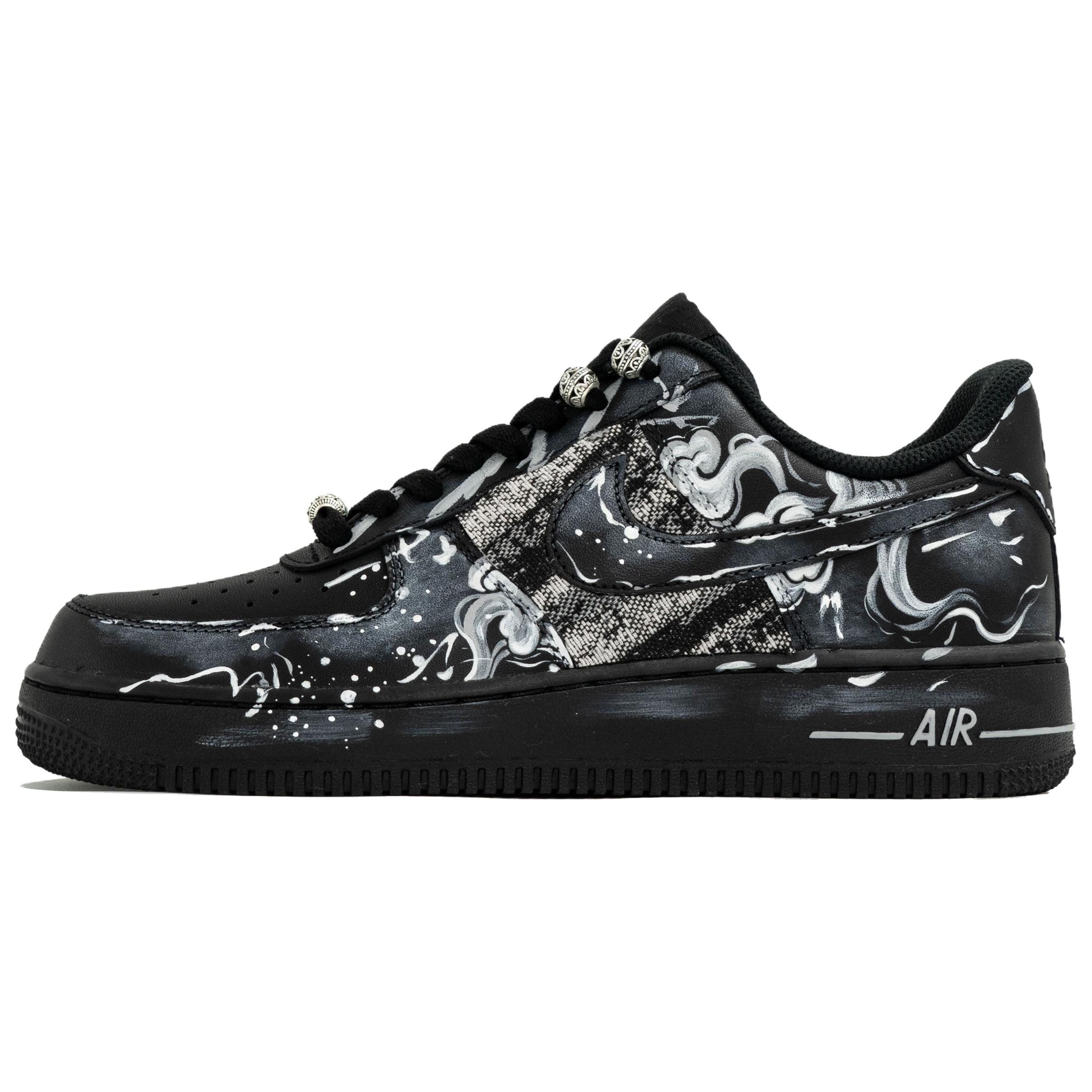 Nike Air Force 1 Wan Hua Nong, Liao, Shopping Bag Abrasion Resistant Low top Skateboard Shoes мужские черно-серые — фото 3