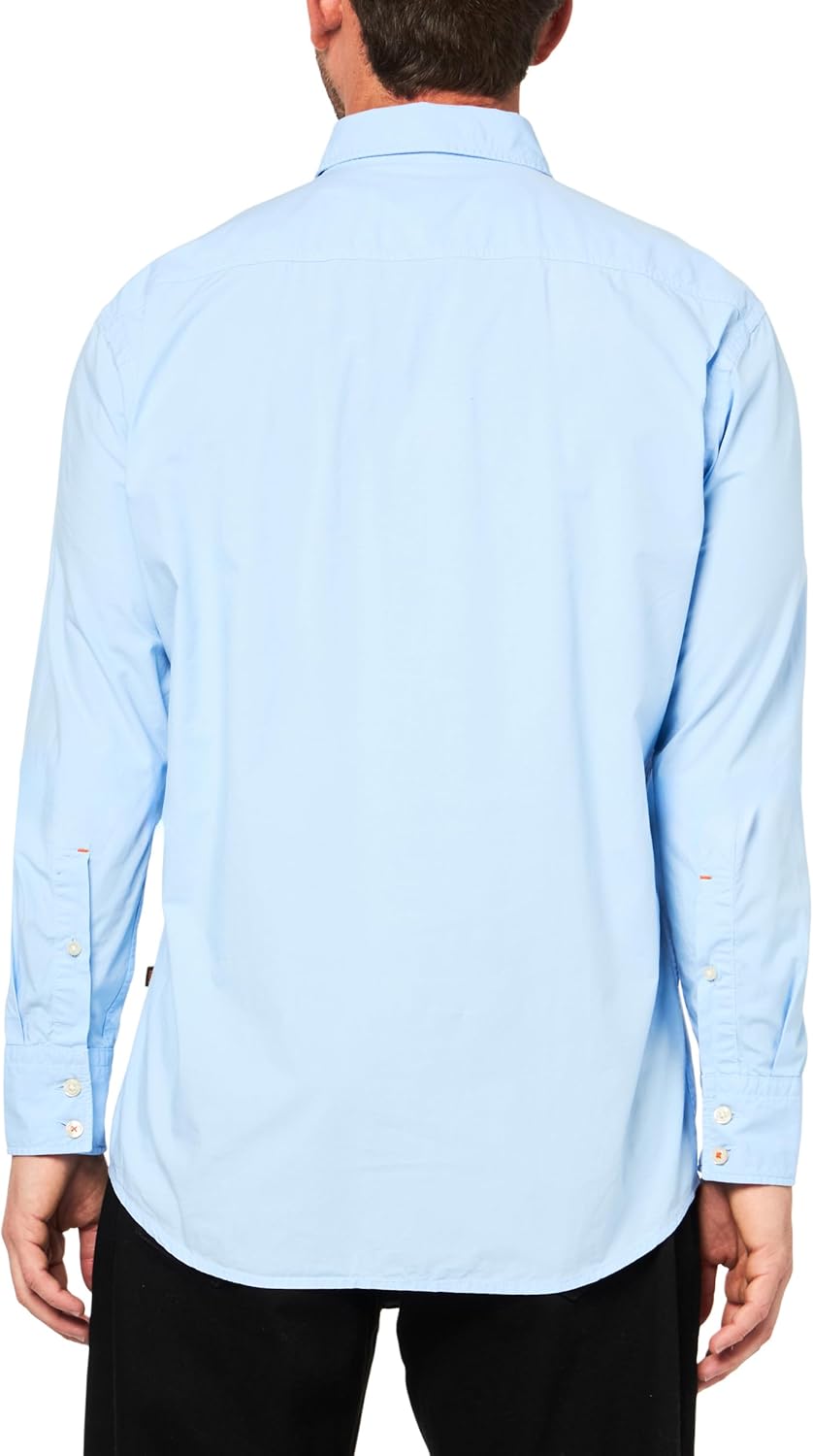 BOSS Мужская мягкая фланелевая рубашка на пуговицах, French Blue — фото 2