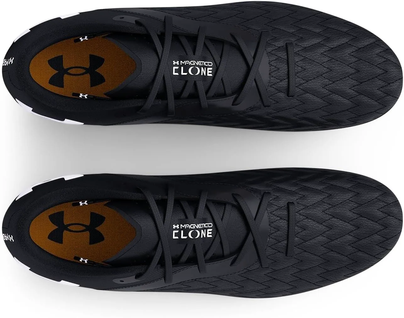 Бутсы для футбола на твердое покрытие Under Armour Clone Megnetico Premier 2.0 для мужчин, черный/оранжевый/белый — фото 4