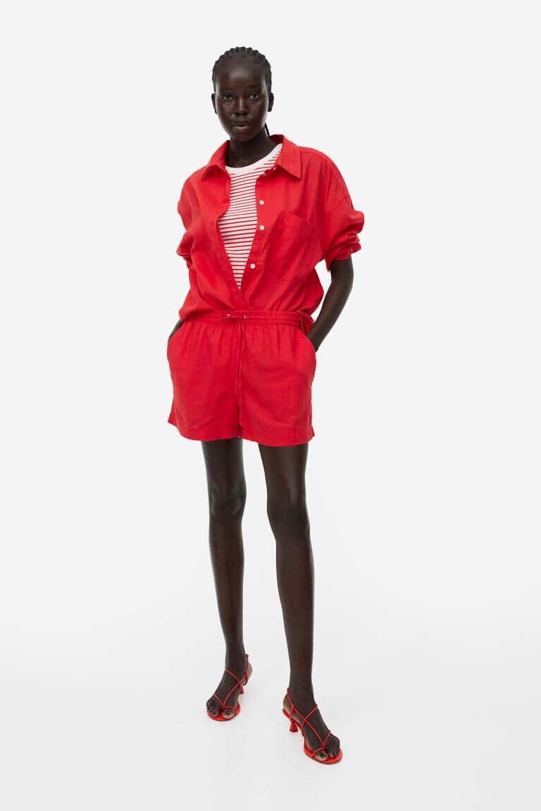 

Шорты из смесового льна H&M