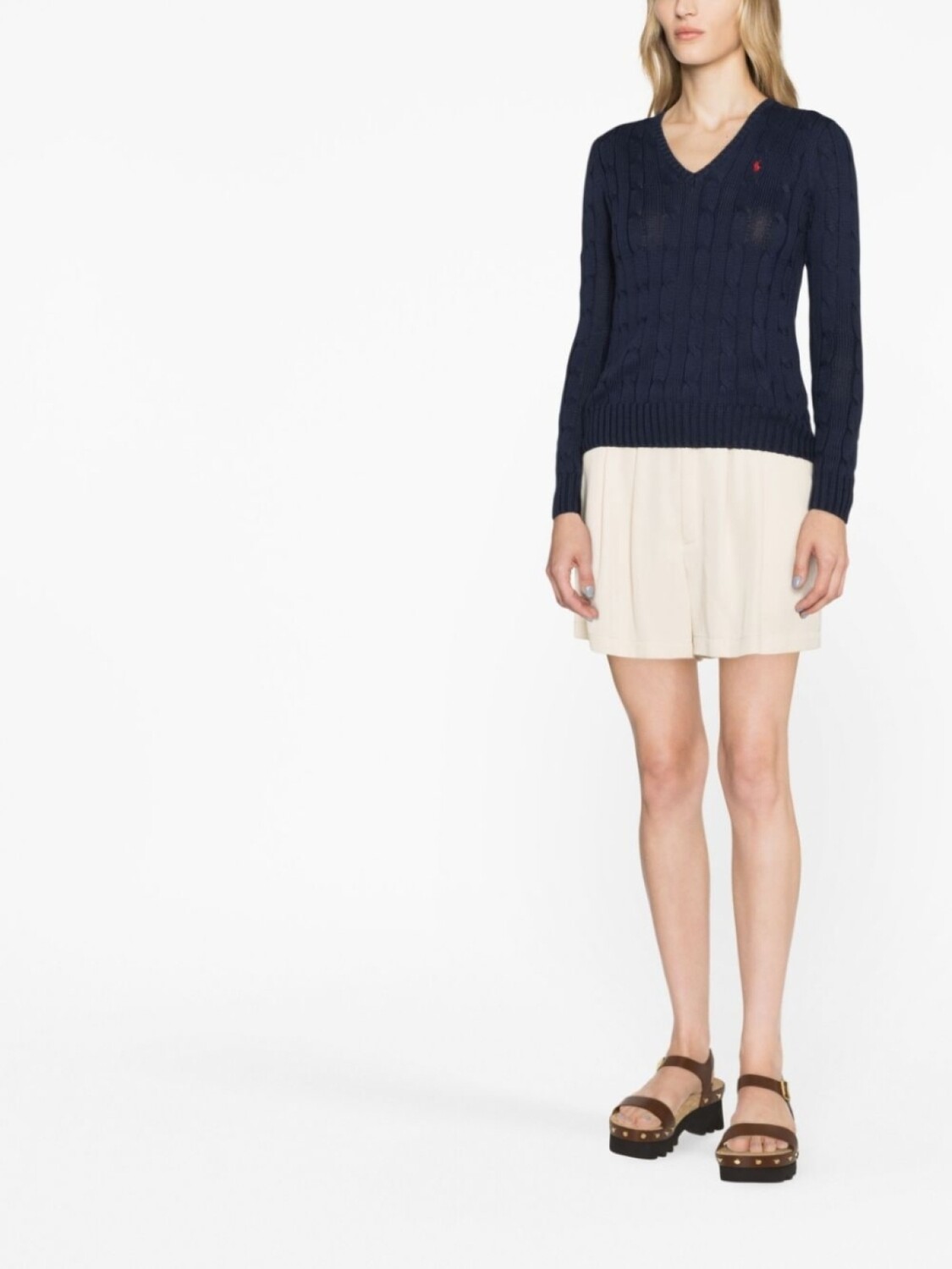 

Polo Ralph Lauren джемпер Kimberly Polo Pony фактурной вязки, синий