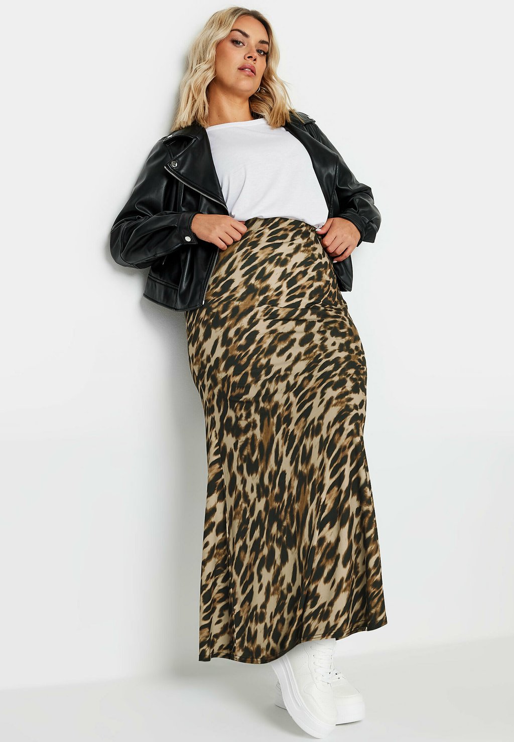 

Юбка макси LEOPARD PRINT Yours Clothing, черный