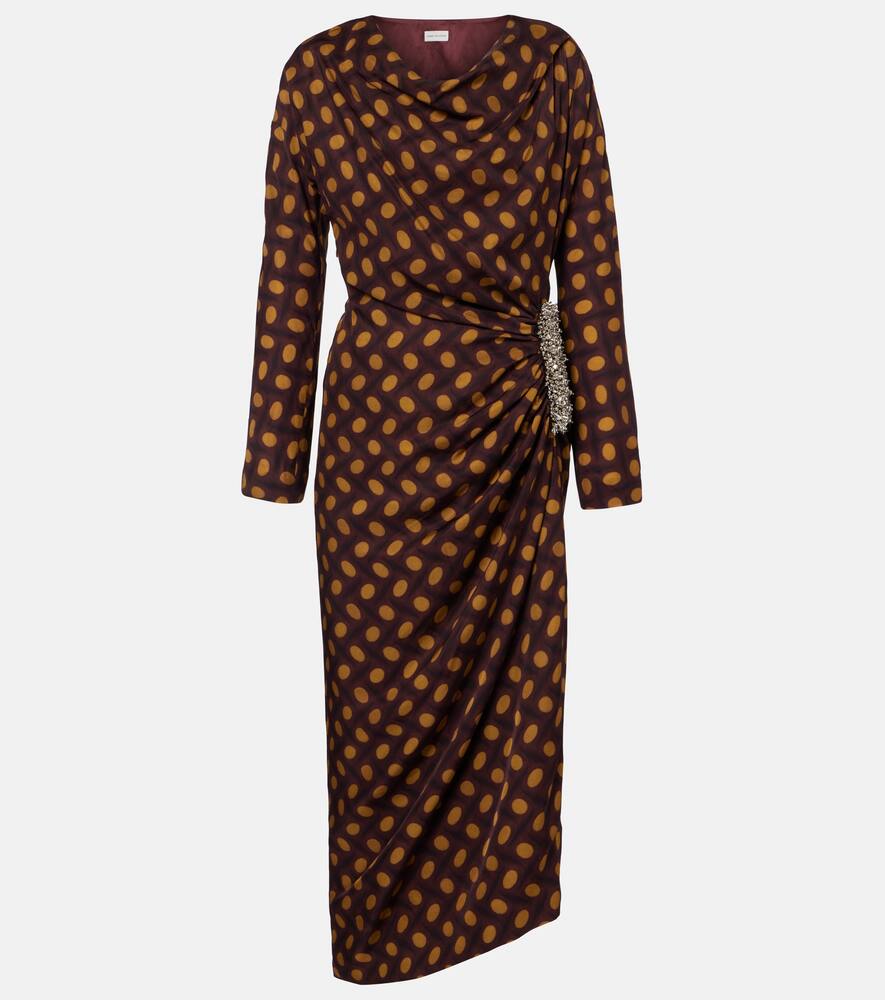 

Платье миди Didi с полосками и декором Dries Van Noten, Burgundy