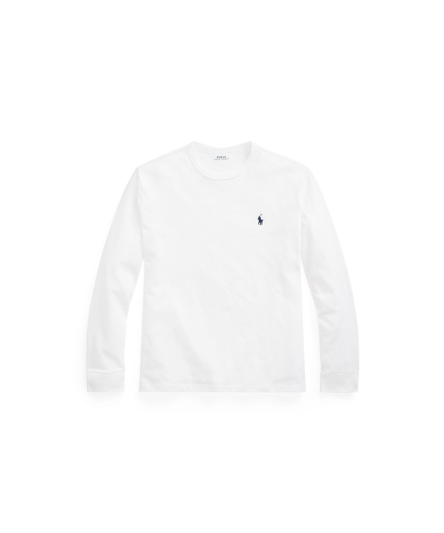Классическая трикотажная футболка с длинными рукавами Polo Ralph Lauren, 100 White — фото 2