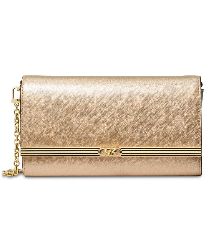 

Большой кожаный клатч East West Michael Kors, золото