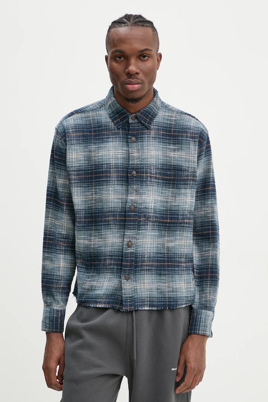 

Хлопковая рубашка Abercrombie & Fitch, синий