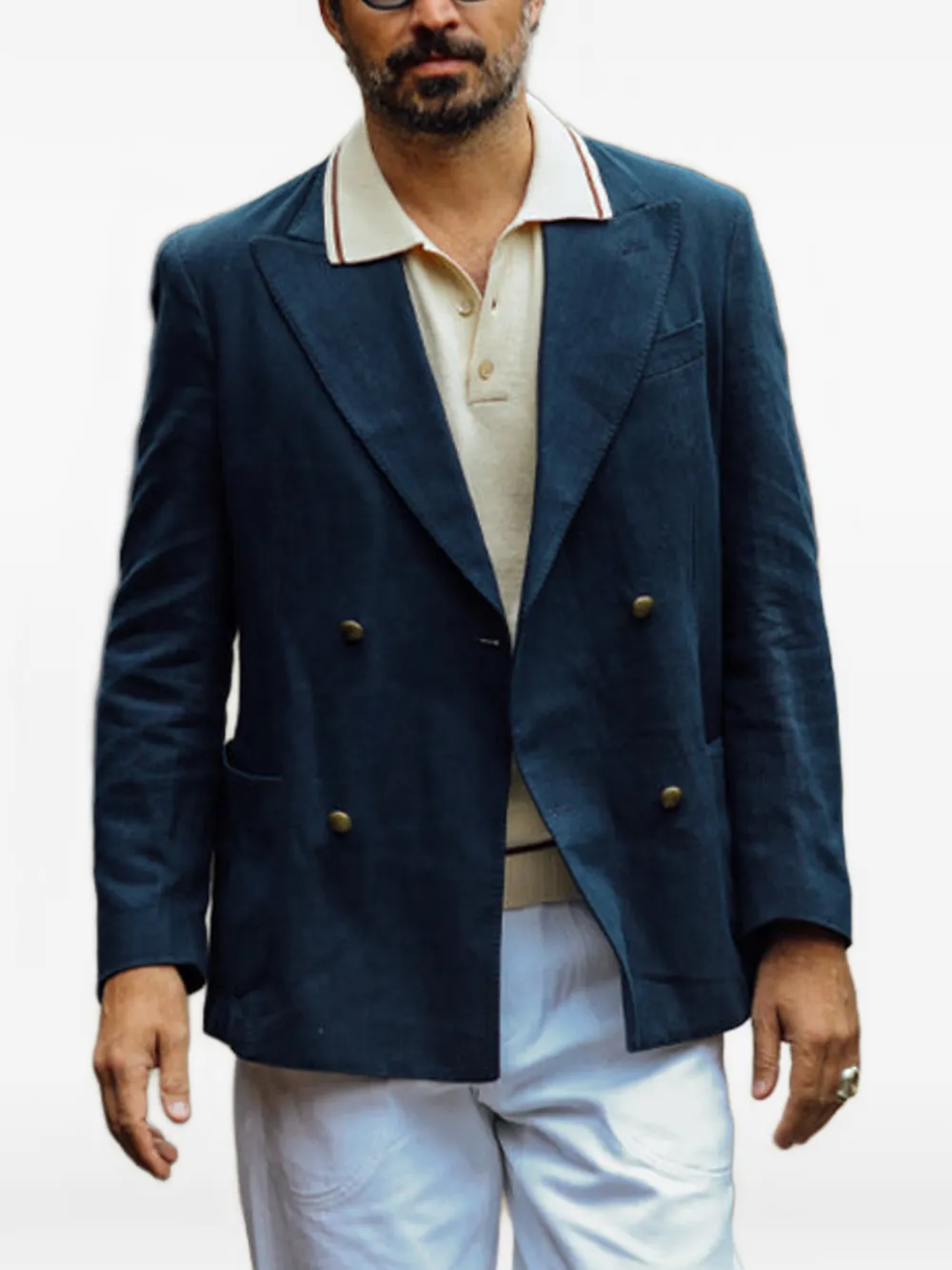 

Поло Herrison с контрастной отделкой и накладным карманом Fortela, бежевый