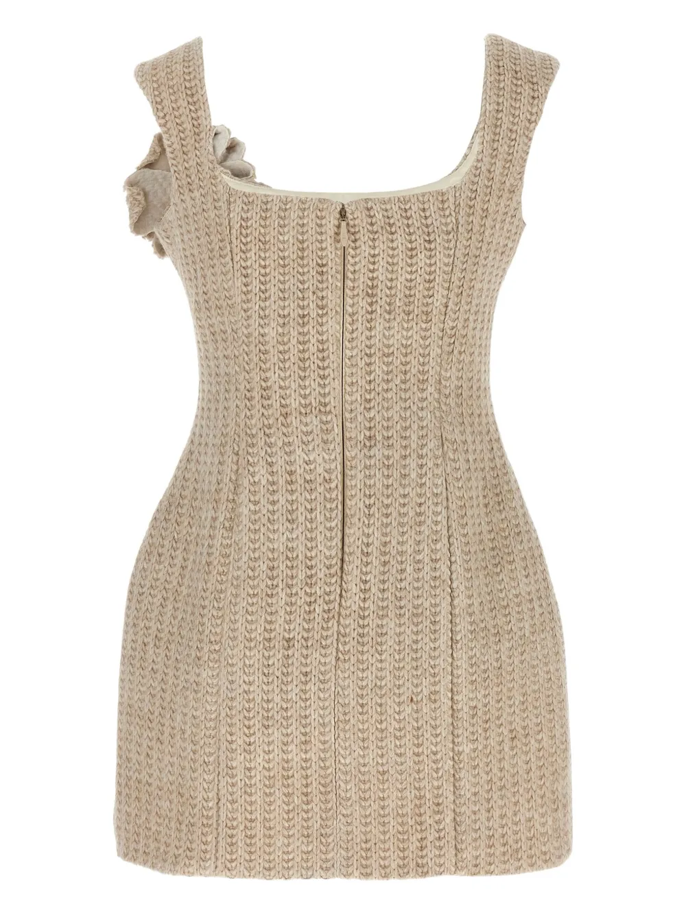 

Вязаное мини-платье с розами Giuseppe Di Morabito, нейтральный