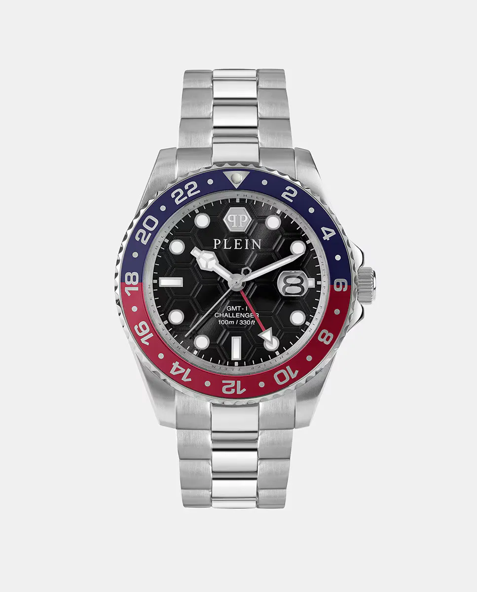 

GMT-I Challenger PWYBA0223 стальные мужские часы Philipp Plein, серебрянный